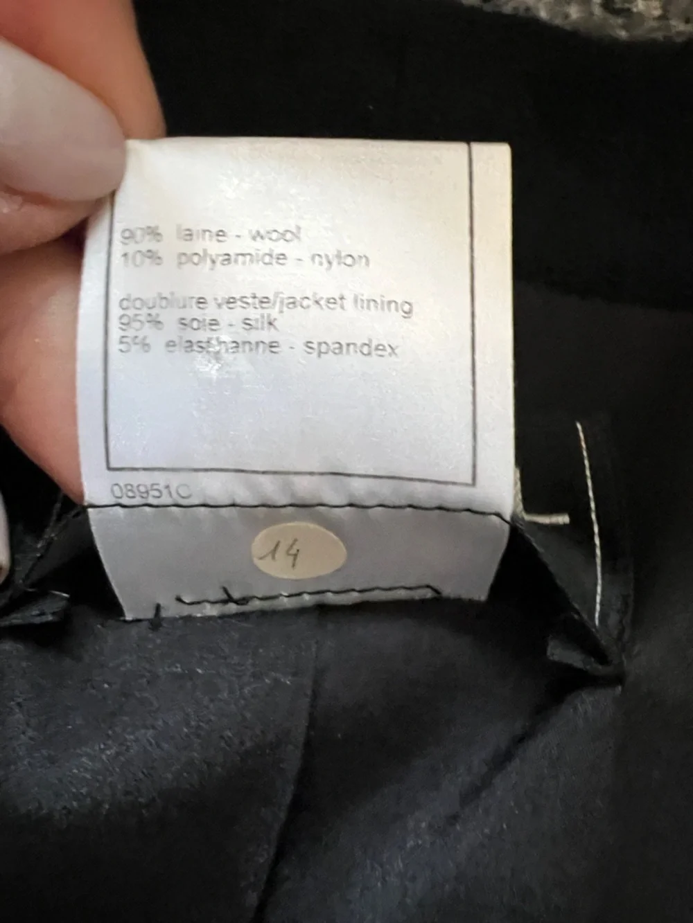Chanel Sz 36 Wool Bucle Fitted Blazer
